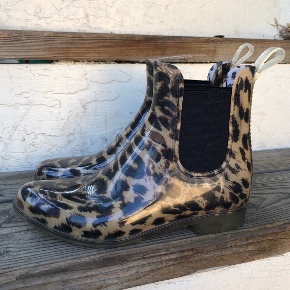 Leopard Print JCrew Rain Booties